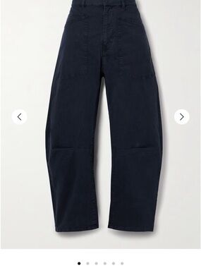 Nili Lotan Navy Cropped Wide-Leg Utility Pants